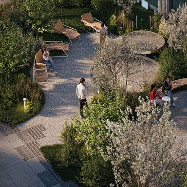 Urban design of the courtyard of a residential complex in Moscow