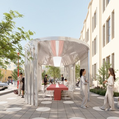 Office courtyard urban design concept in Saint Petersburg
